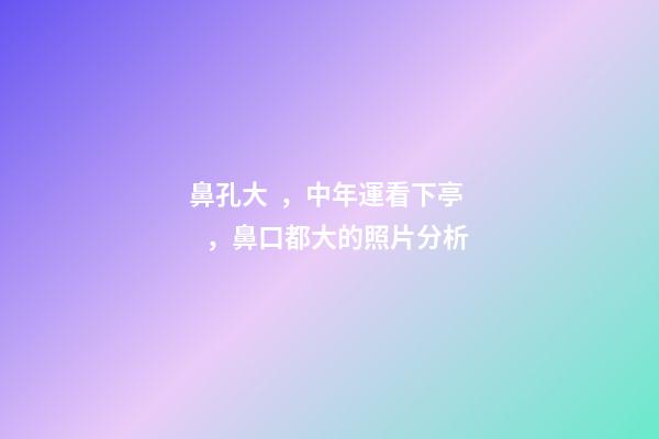 鼻孔大，中年運看下亭，鼻口都大的照片分析